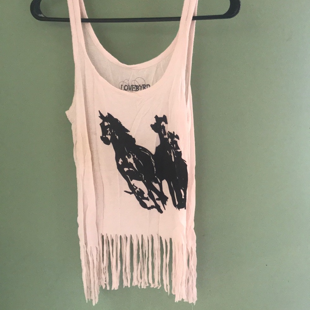✨PACSUN GALLOPING HORSES FRINGE TANK✨
